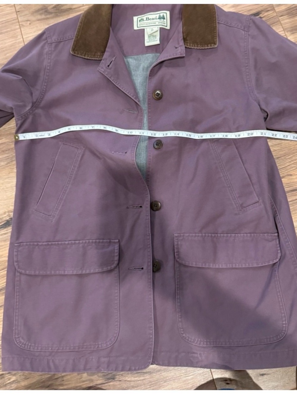 L.L. Bean Vintage Women's Mauve Utility Jacket with Brown Corduroy Collar - Picture 6 of 8